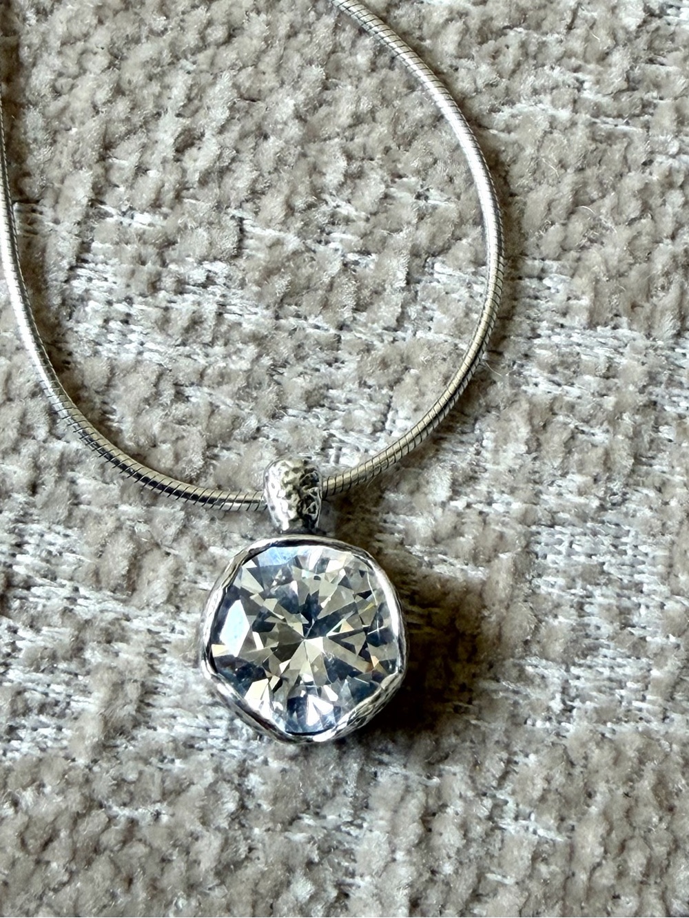 Silpada Cinema Star Silver Necklace with CZ Pendant